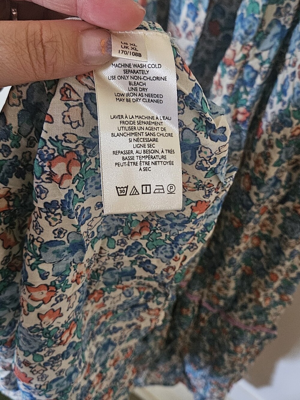 Free People Molly Jo Blue Floral Smocked Midi Dress - Picture 6 of 7